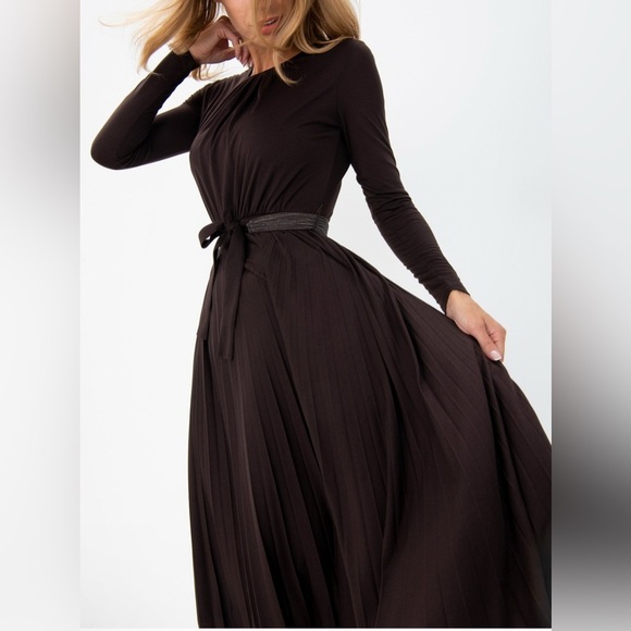 NEW Marella Zufolo Pleated Midi Dress large - Picture 4 of 16